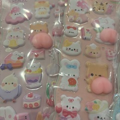 宝石ふわふわシールおしりシール肉球シールなどの画像