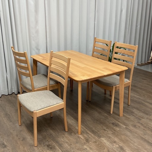 KA-35【新入荷　リサイクル品】ニトリ　Nコレクション　ダイニング5点セット　ナチュラル