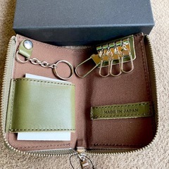 【栃木レザー】キーケース Natural Tanned Leather グリーンの画像