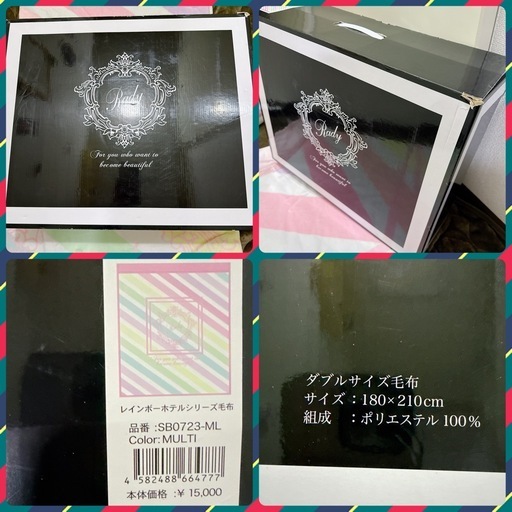 Rady 厚手ふわとろ毛布 ダブルサイズ レインボーホテルシリーズ 