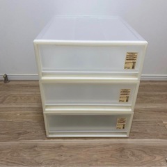 無印良品 ポリプロピレン クローゼットケース 引出式 ３ケース 収納ケースの画像