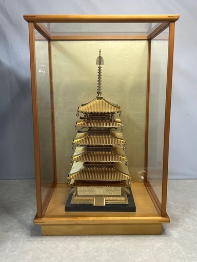 法隆寺 五重塔 金属製 置物 ケース入り (うるもん) 西熊本のインテリア