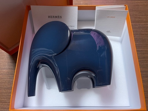 エルメスペーパーウェイトラオラッカーウッド製ネイビー (ha) 広小路の