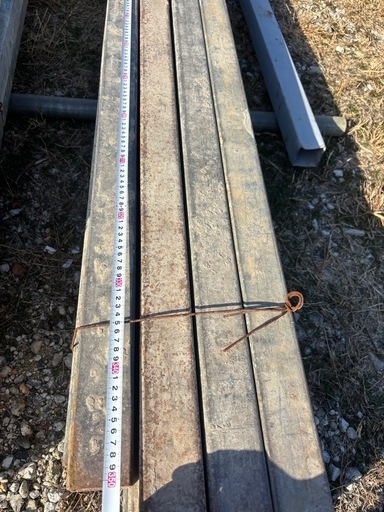 角パイプ 長さ3.5ｍ　60*60ｍｍ　12本セット 　中古