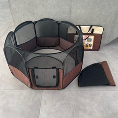 【中古】アイリスオーヤマ 折りたためる 簡単サークル OTS-920 折りたたみメッシュサークル 簡易ケージ 小型犬ペットハウスの画像