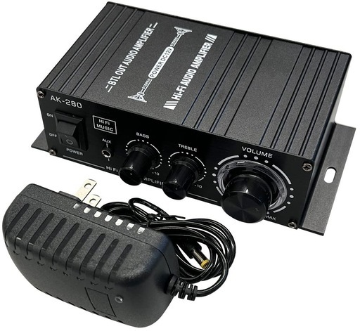 コンパクト ステレオ パワーアンプ 動作品 未使用品コンパクト オーディオステレオパワーアンプ 40W+40WAK-280