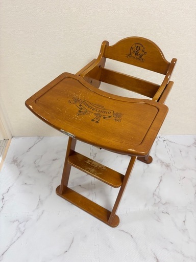 カトージディズニー木製ハイチェアベビーチェア食卓机折り畳み (A