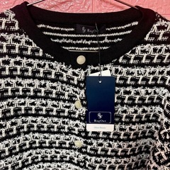 新品 Rag Out ツイードニットカーディガン Ｌの画像