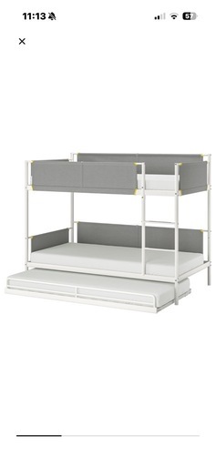 IKEA ロフトベッド VITVAL（ヴィトヴァル）白・グレー (Kyoko) 祐天寺