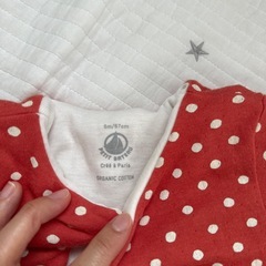 【値下げ】プチバトー 中綿 コットン ロンパース  水通しのみ 6mの画像