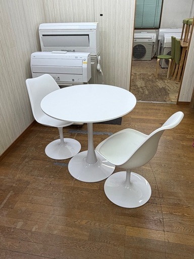 ☆組立済未使用品☆ 可愛いテーブルセット!! チューリップテーブル&チューリップチェア&times;2 カフェテーブル 2人掛け ダイニング  PROBASTO