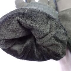 ( E-198 )SelfHeater 手袋 メンズ ボア フリース ネイビー 紺色 ブラック 黒 裏起毛 中古の画像