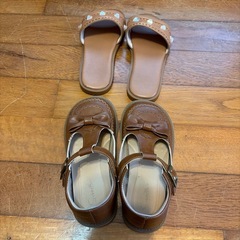 キッズ　サンダル　皮靴　サイズ6〜7の画像