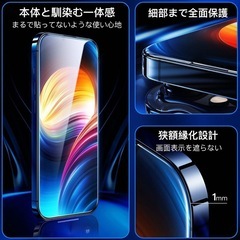 新品iPhone13promax ガラスフィルム 2枚セット ガイド粋付き高透過率の画像