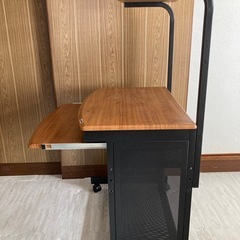 パソコンラック ウッド アイアンの画像
