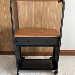 パソコンラック ウッド アイアンの画像