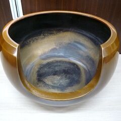 茶道 茶道具 風炉 唐銅 大西風炉 一ノ瀬宗辰 底瓦 前瓦 共箱付 中古 苫小牧西店の画像