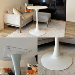 
【譲ります！】カフェテーブル(60cm, ホワイト)の画像