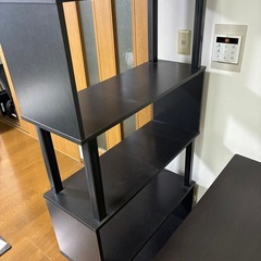 不二貿易 オープンラック ディスプレイラック 4段 幅80cm 高さ148.3cm ブラウン ブラック の画像