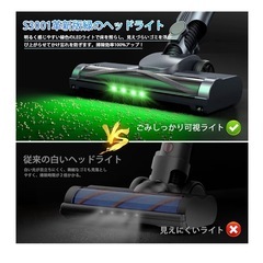 【購入者決定しました★】掃除機 コードレス【2026改良進化モデル！75Kpa超強力吸引＆業界軽量設計＆革新版緑LEDライト＆65分連続稼働＆自立式＆次世代LED液晶ディスプレイ】Bivark コードレス掃除機 サイクロン式 550Ｗ 3段吸引力 スティック/ハンディ 2WAY 絡まないヘッド 軽量低騒音伸縮パイプ HEPA多重濾過着脱式バッテリー の画像