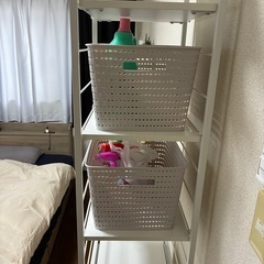 隙間収納  キッチンラック キッチン収納   35cm 省スペース 収納ストッカー スライドトレー カゴ収納の画像