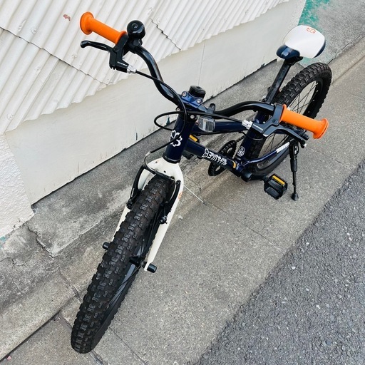 売約済み　ヨツバサイクル 20インチ キッズバイク 子供用自転車 ネイビー ホワイト オレンジ 補助なし スポーツバイク STYLE-