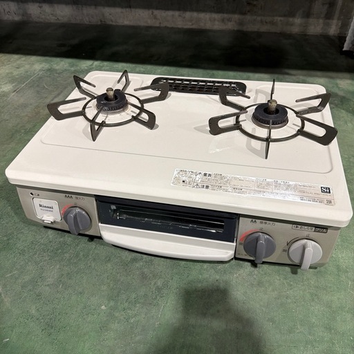 2020年　ガスコンロ　都市ガス　ガステーブル　リンナイ　Rinnai 家電　白　【動作OK】【都市ガス】