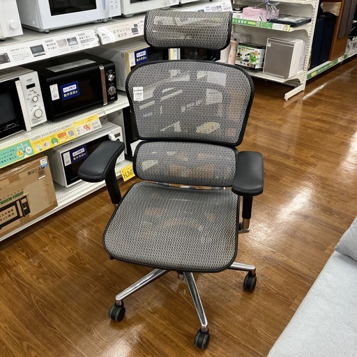 Ergohuman ワークチェア　グレー　ヘッドレスト付き　【トレファク　川越店】