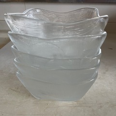 【値下げ】ガラス小鉢⭐︎5枚セット⭐︎花⭐︎食器の画像