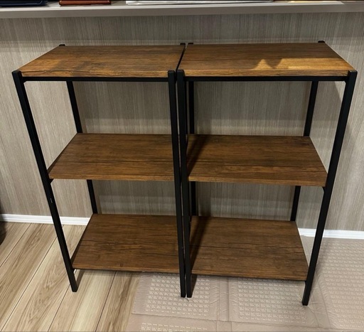 salut！　サリュ　オールドアイアンラック　3段　黒　ブラック2つセット salut！サリュオールドアイアンラック3段黒ブラック2つセット (ゆ