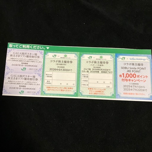 JR株主優待券２枚.割引券
