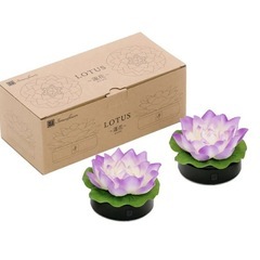 仏花 仏壇などのお供え　蓮の花にLEDライト　光る仏花　一対セット 供花の画像