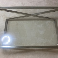 おしゃれセンターテーブルガラス透明デスクの画像