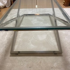 おしゃれセンターテーブルガラス透明デスクの画像