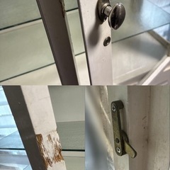 アンティーク ケビント　薬品棚　ガラスキャビネット　ホワイト　シャビー　飾り棚の画像