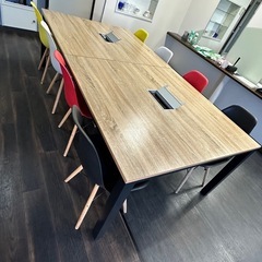 会議テーブル木目イスセット　　の画像