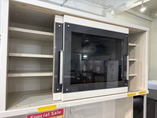 配達可【食器棚】【松田家具】クリーニング済み【管理番号11901】九