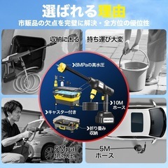 高圧洗浄機 20L折り畳みバケツ】国内洗浄店監修 8MPa コードレス 充電式の画像