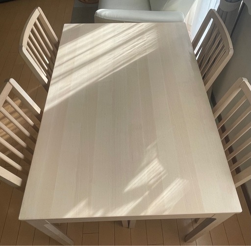 （お譲り完了）IKEA イケア　EKEDALEN エーケダーレン　ダイニング　伸長式テーブル＆チェア4脚セット　バーチ