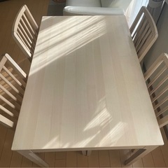 IKEA イケア　EKEDALEN エーケダーレン　ダイニング　伸長式テーブル＆チェア4脚セット　バーチの画像