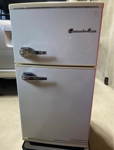 グランドライン 2ドアレトロ冷凍冷蔵庫 クラシカル アイボリー ARD