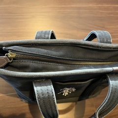 U.S.POLO ASSN.　黒のロゴ刺繍トートバッグの画像