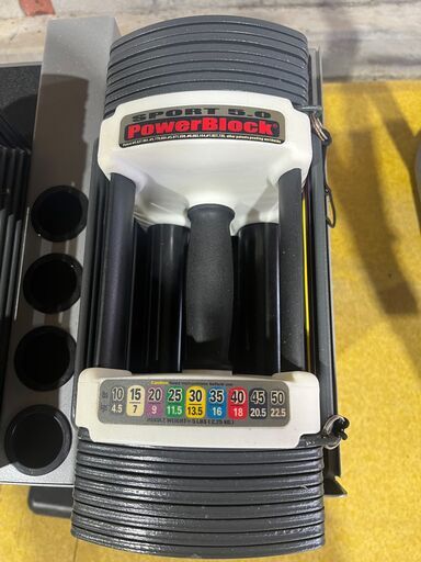 【引取限定】PowerBlock Sport5 片側22.5kg×2個　台座付き