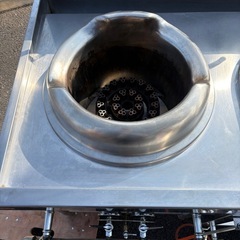 ■中古品 マルゼン 中華レンジ スープ ゆで麺 MRS-173E LPガス プロパンガス 2022年 3口レンジ 1800ｘ750ｘ720ｍｍ 動作問題なし■の画像