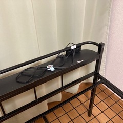 組み立て式スチールベッド(黒)の画像