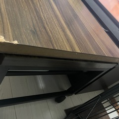 伸縮ローテーブル  ウォールナット（傷・剥がれあり）の画像