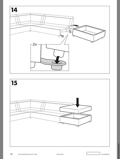 27日のみ 値下げ イケア　IKEA VIMLE/ヴィムレ　ソファ 2人掛けと収納付きオットマン