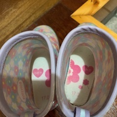 17cm 長靴　レインシューズ お花　女の子　の画像