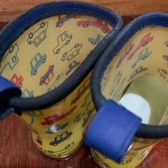 17cm 長靴　レインシューズ　車　黄色　イエローの画像