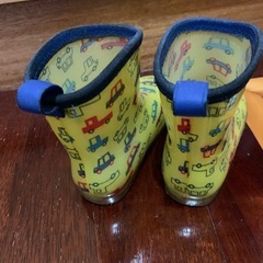 17cm 長靴　レインシューズ　車　黄色　イエローの画像